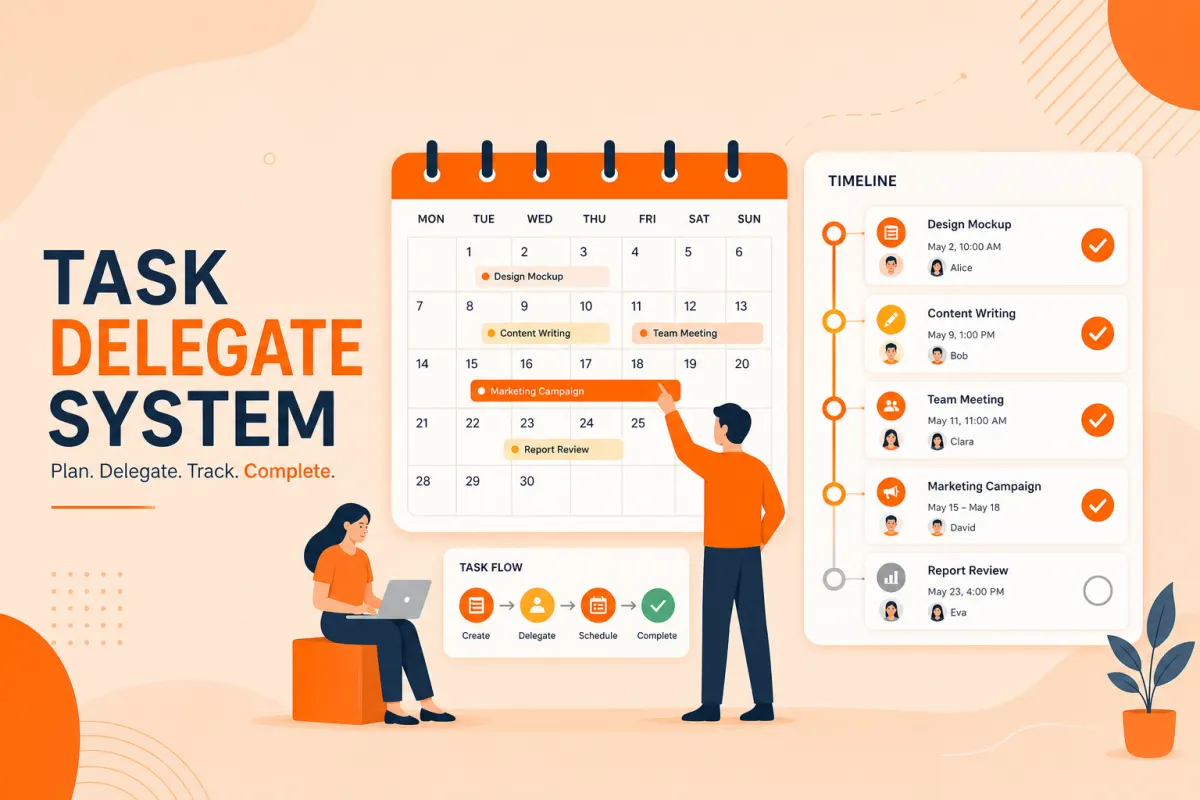 Illustration for Onboarding New Hires With Structured Task Lists on the Task Delegate System blog